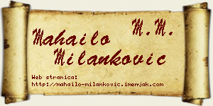 Mahailo Milanković vizit kartica